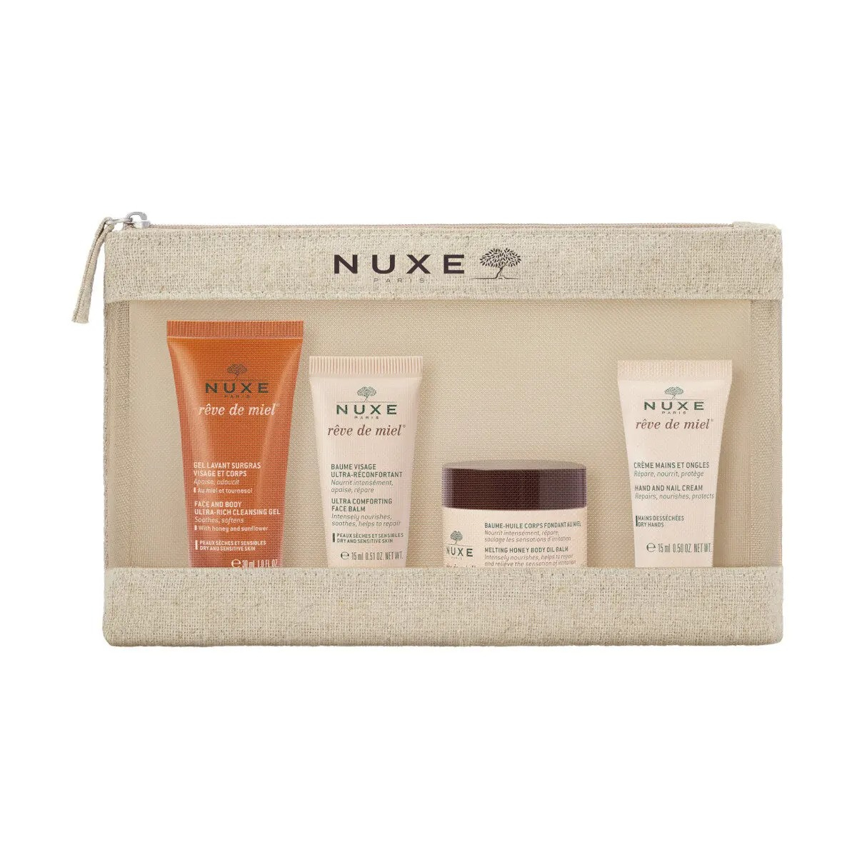 Nuxe Cofanetto con Trousse Reve de Miel Kit Viaggio