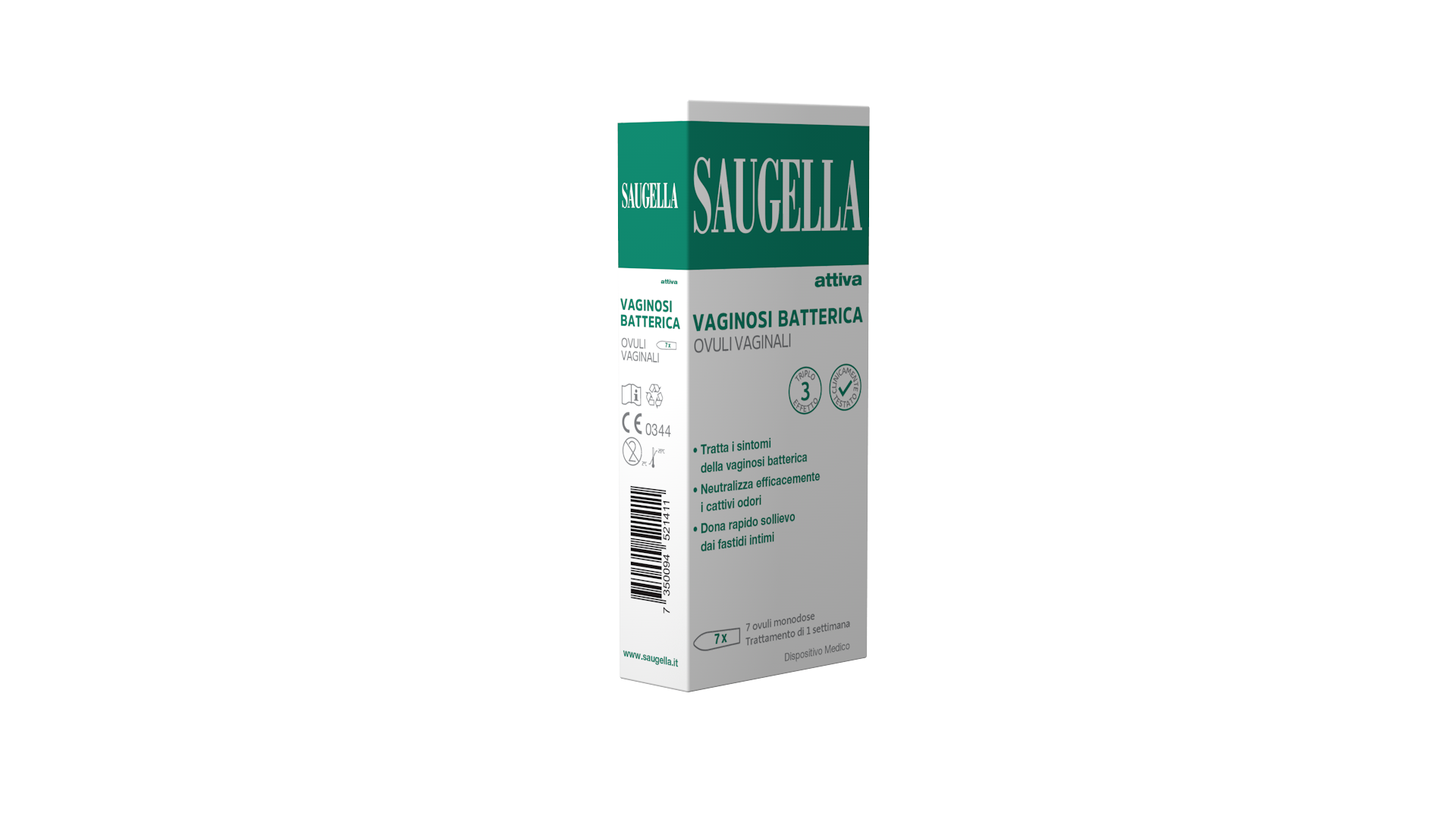 Saugella Attiva - Trattamento Per Vaginosi Batteriva 7 Ovuli Vaginali