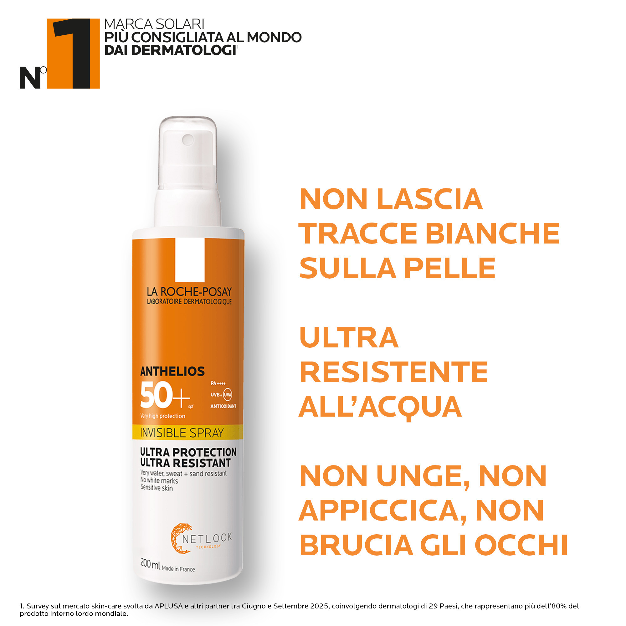 La Roche-Posay Anthelios - Spray Solare Invisible SPF50+ Corpo 200 ml