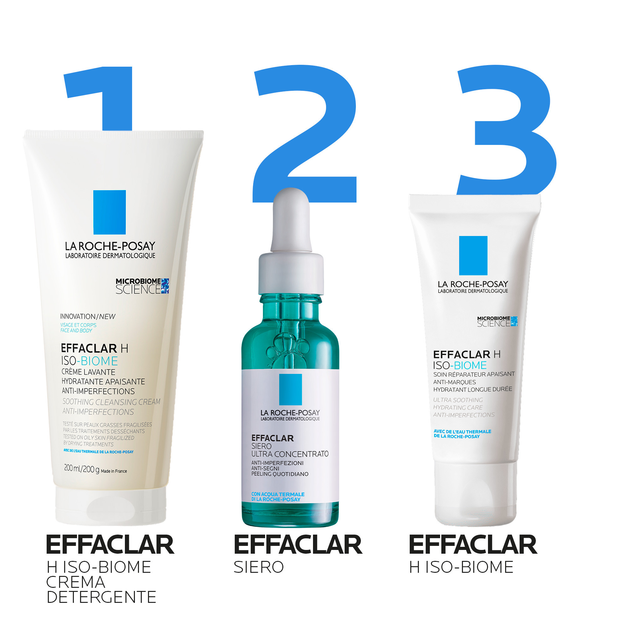 La Roche-Posay Effaclar H Iso-Biome - Crema Detergente Per Pelle Mista, Grassa O A Tendenza Acneica 200 ml