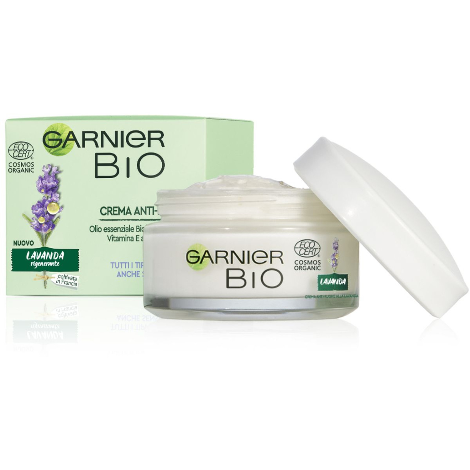 Garnier Bio Crema Viso Rigenerante, Anti-rughe e Anti-età, Formula alla Lavanda, 50 ml Garnier Bio Crema Viso Rigenerante, Anti-rughe e Anti-età, Formula alla Lavanda, 50 ml