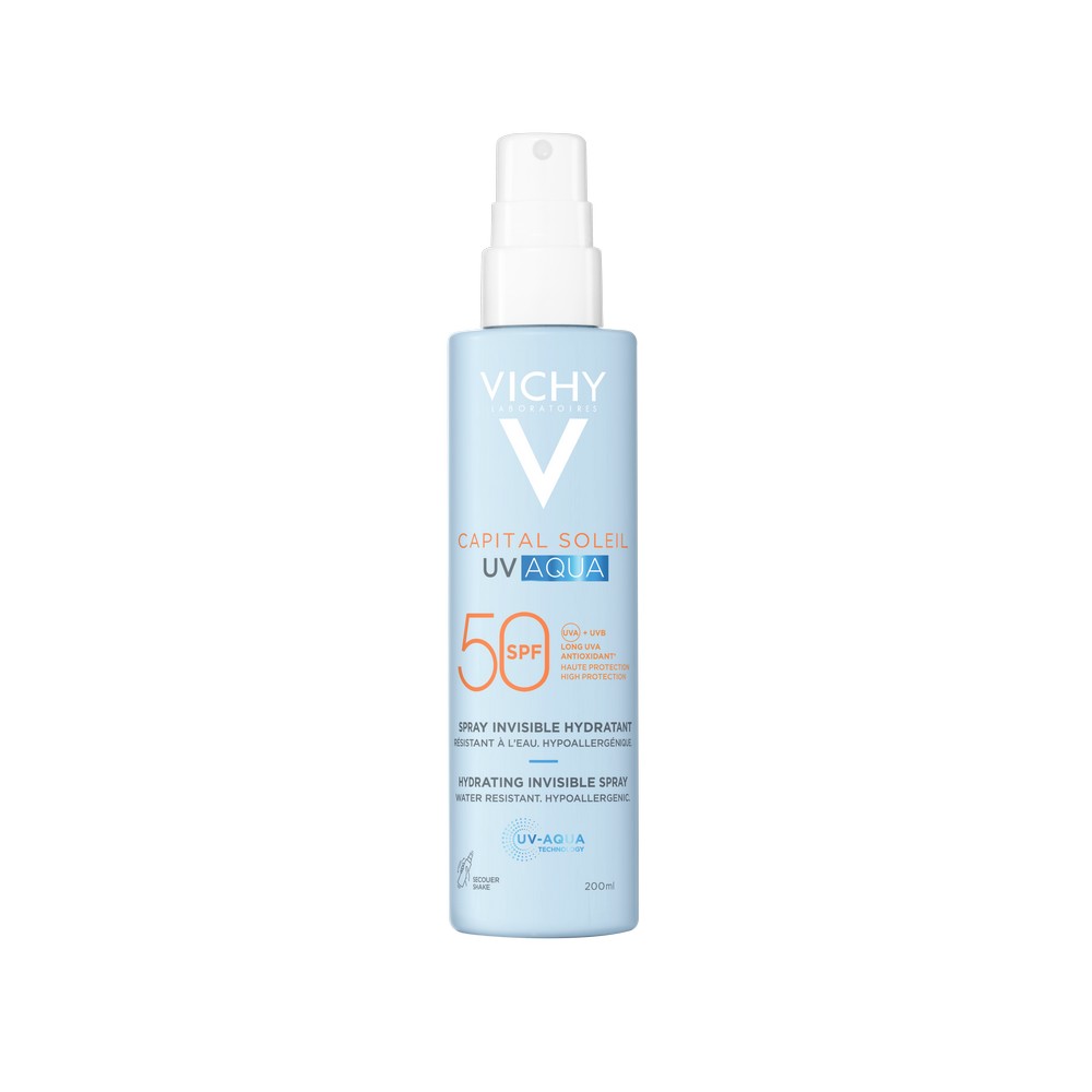 Vichy - Capital Soleil - Uv Aqua SPF50 Protezione Elevata - Spray Invisibile Idratante Corpo 200 ml