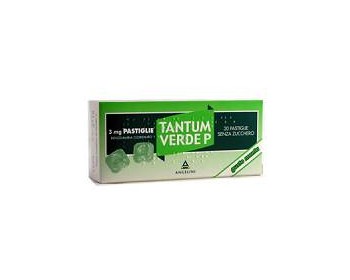 Tantum Verde P Menta 3mg Benzidamina cloridrato 20 Pastiglie Tantum Verde P Menta 3mg Benzidamina cloridrato 20 Pastiglie