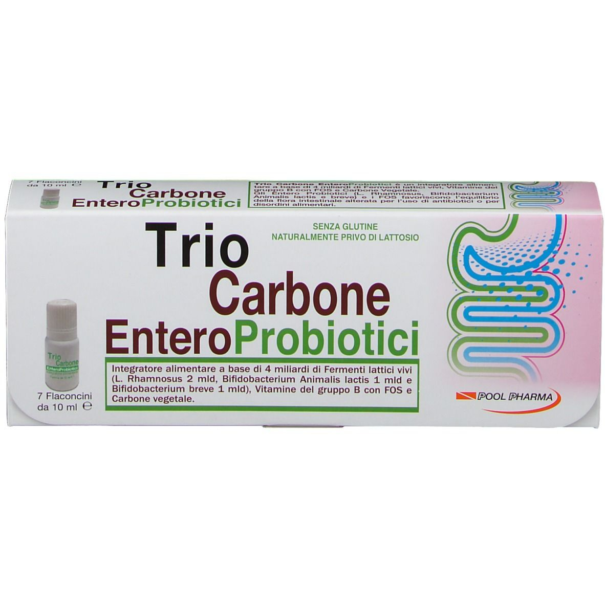 Trio carbone Entero Probiotici 7 flaconcini 10mL