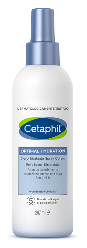 Cetaphil Optimal Hydration Siero Idratante Spray Corpo, per Pelle Secca e Sensibile, Idratazione Intensa per 48 Ore, Formato 207 ml Cetaphil Optimal Hydration Siero Idratante Spray Corpo, per Pelle Secca e Sensibile, Idratazione Intensa per 48 Ore, Formato 207 ml
