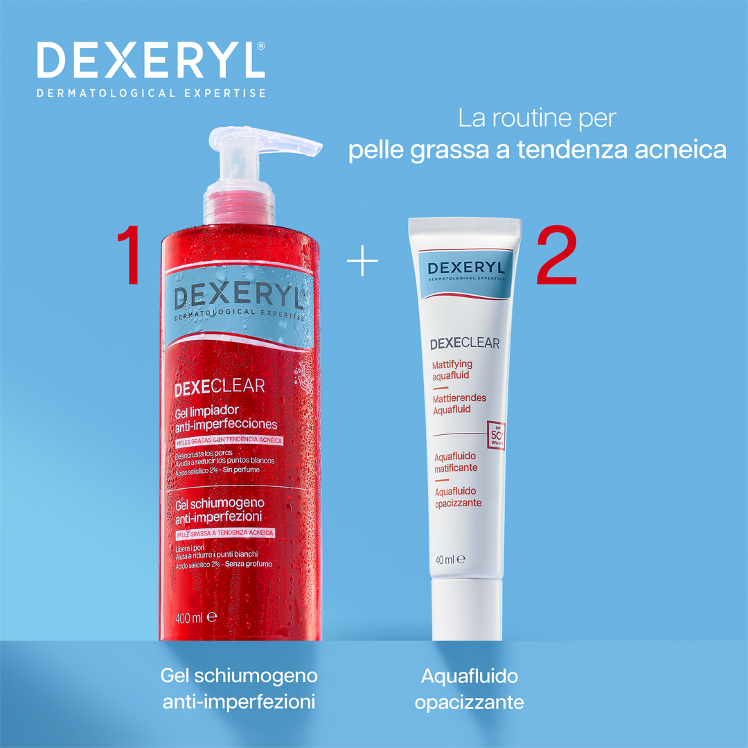 Dexeryl Dexeclear - Gel Schiumogeno Anti-Imperfezioni Per Pelle Grassa E A Tendenza Acneica 400 ml