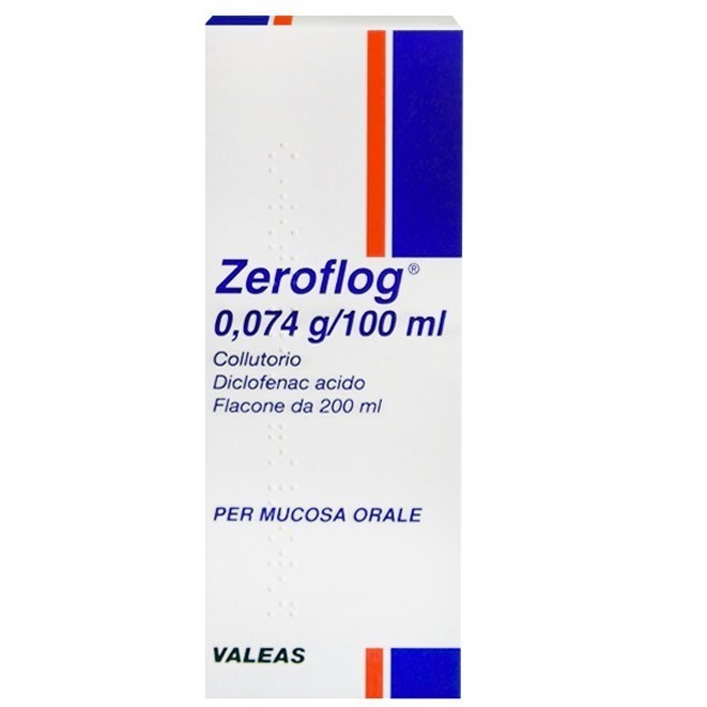 Zeroflog 0,074g / 100ml Diclofenac Acido Collutorio Flacone 200 ml Zeroflog 0,074g / 100ml Diclofenac Acido Collutorio Flacone 200 ml
