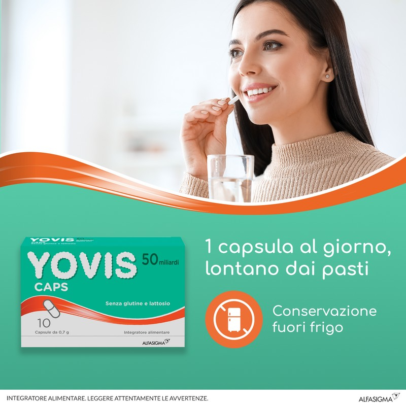 Yovis Caps, Probiotici per il Benessere Intestinale, 50 Miliardi di Fermenti Lattici Vivi, Senza Glutine e Lattosio, 10 Capsule deglutibili Yovis Caps, Probiotici per il Benessere Intestinale, 50 Miliardi di Fermenti Lattici Vivi, Senza Glutine e Lattosio, 10 Capsule deglutibili