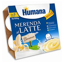 Humana Merenda al Latte Gusto Banana 4x100 g Humana Merenda al Latte Gusto Banana 4x100 g