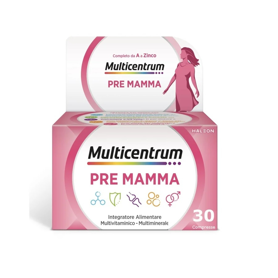 Multicentrum Pre-Mamma Integratore Alimentare Multivitaminico Multiminerale Pre Concepimento 30 Cpr