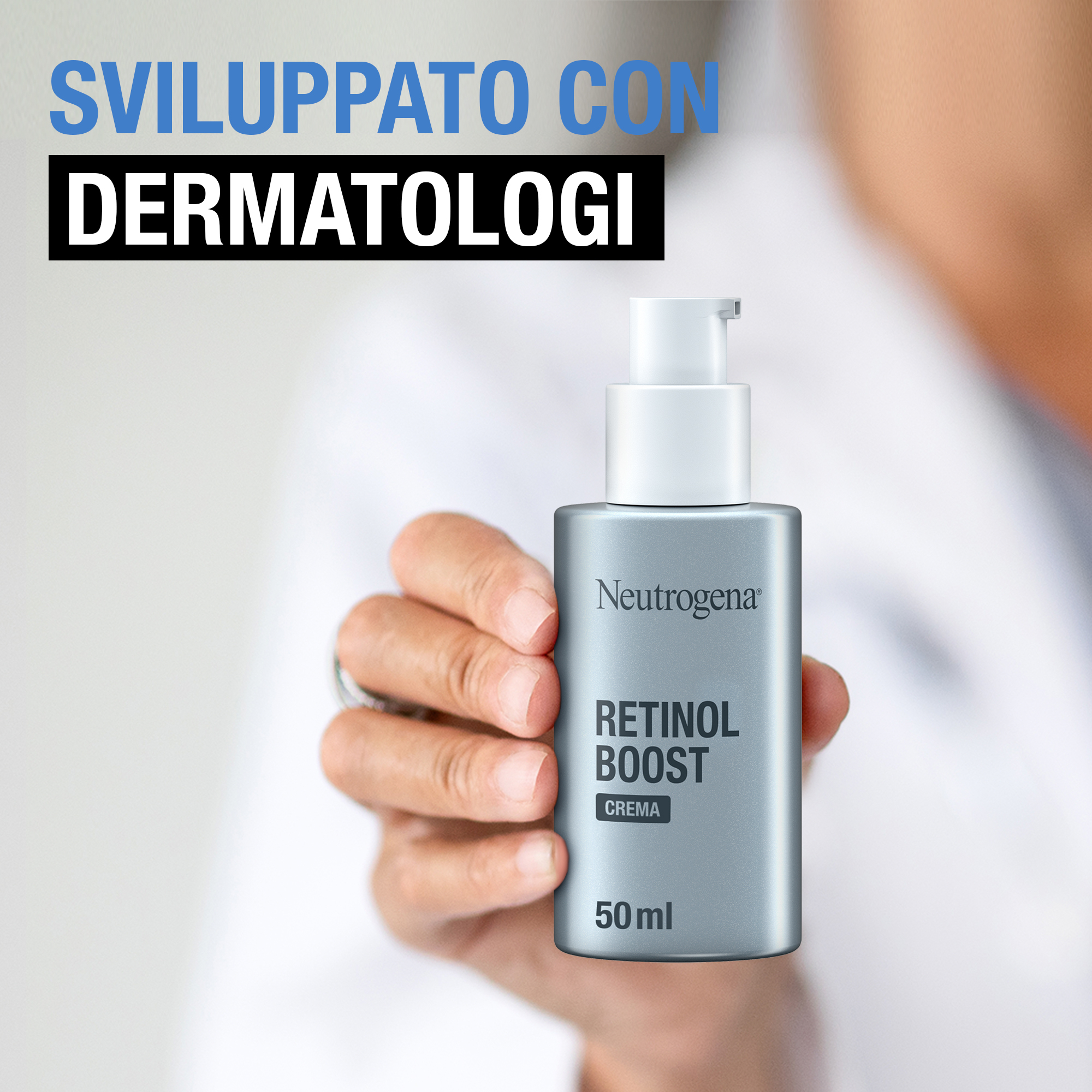 Neutrogena Retinol Boost Crema Viso 50 ml, Crema viso antirughe con Retinolo Puro anti-età Neutrogena Retinol Boost Crema Viso 50 ml, Crema viso antirughe con Retinolo Puro anti-età