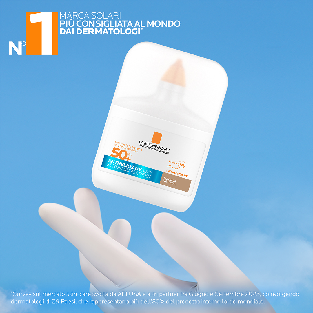 La Roche-Posay - Anthelios Uvair Serum Sunscreen SPF50+ Viso 50 ml - Tonalità Media