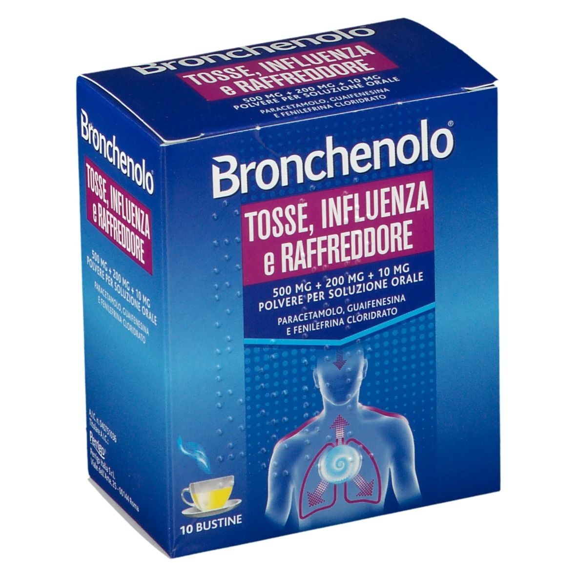 Bronchenolo Tosse Influenza e Raffreddore Polvere Per Soluzione Orale 10 Bustine