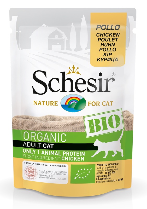 SCHESIR CAT BIO POLLO 85G