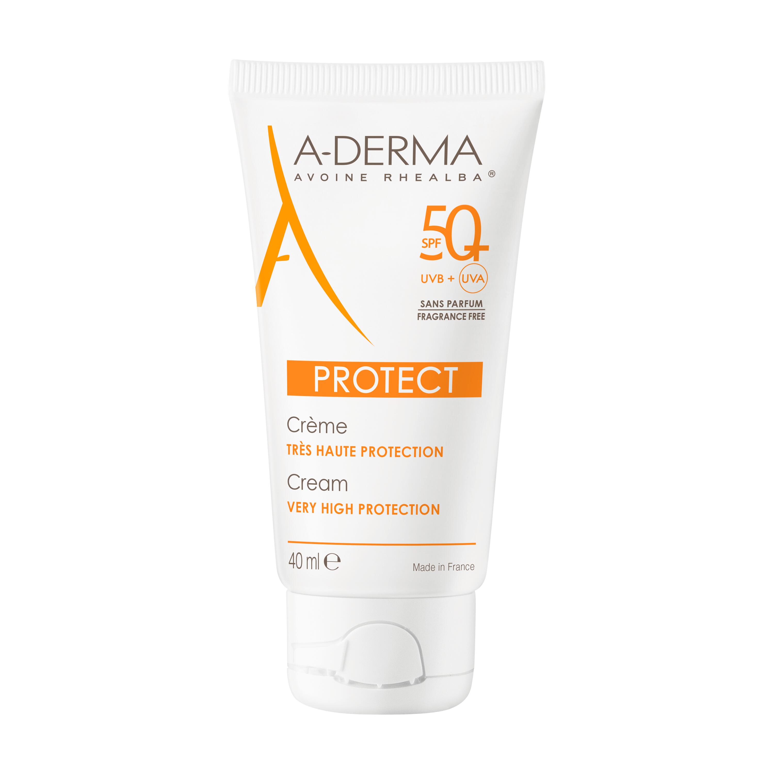 A-Derma - Protect - Crema Solare Senza Profumo SPF50+ Protezione Solare Molto Alta Viso 40 ml