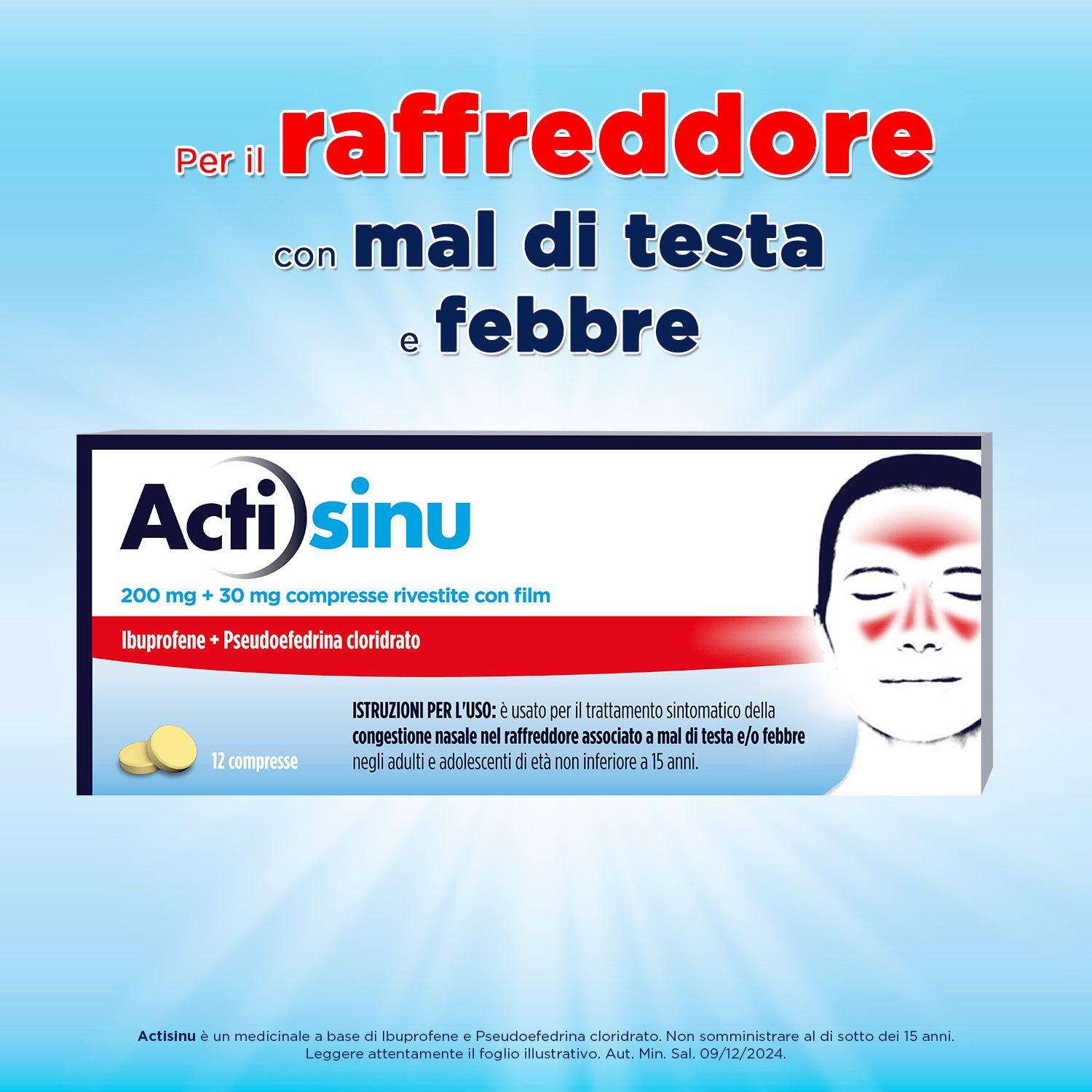 ActiSinu 12 Compresse Sinusite Raffreddore e Mal di testa