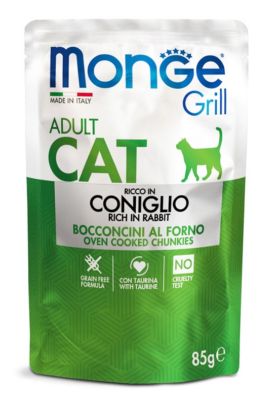 MONGE GRILL ADULT CONIGLIO 85G
