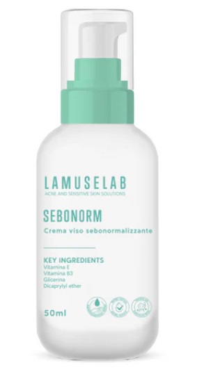 LaMuseLab Sebonorm Crema Seboregolatrice Viso Anti Imperfezioni, 50ml