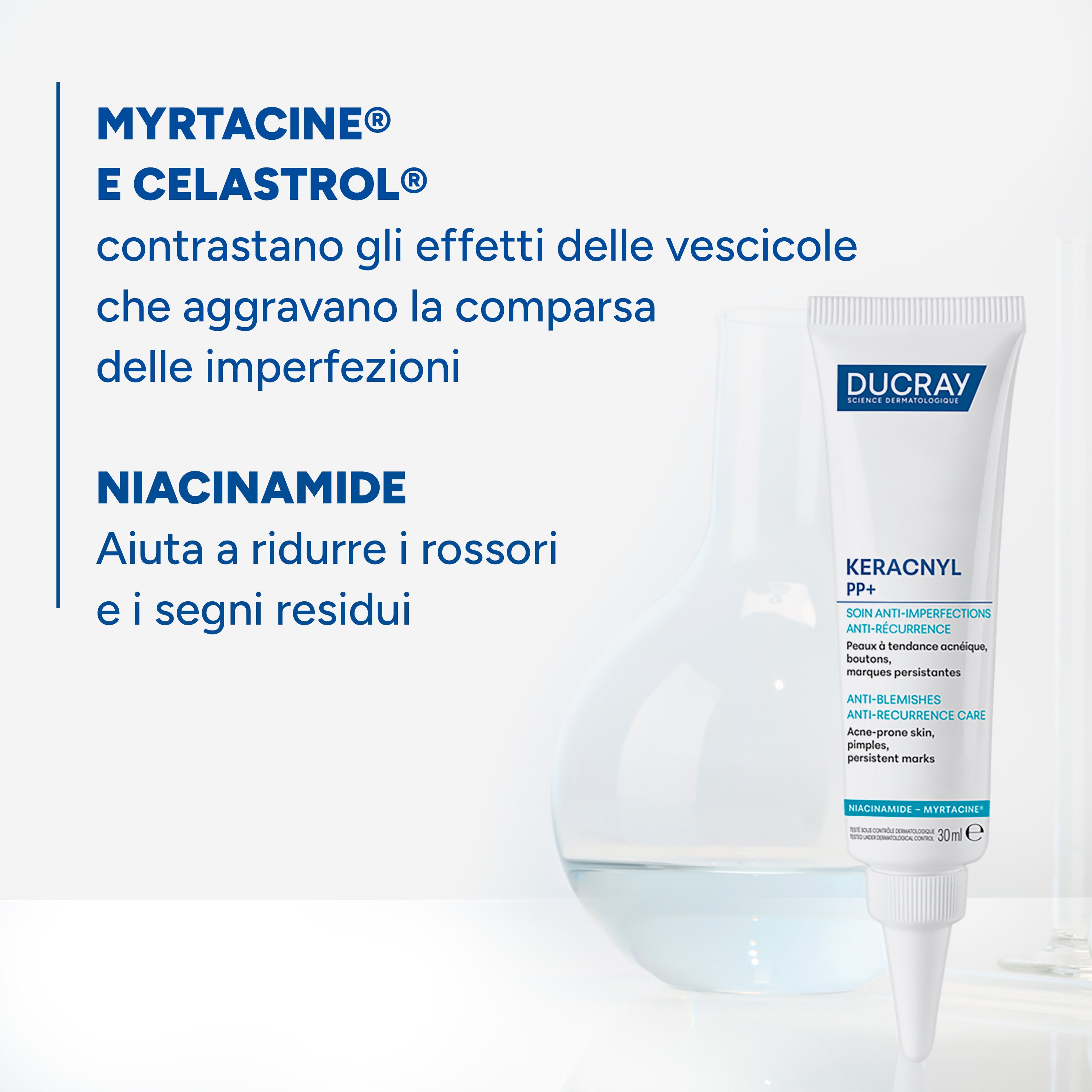 Ducray Keracnyl  PP+ - Crema Anti-Imperfezioni Anti-Ricomparsa Per Pelle Grassa A Tendenza Acneica 30 ml 