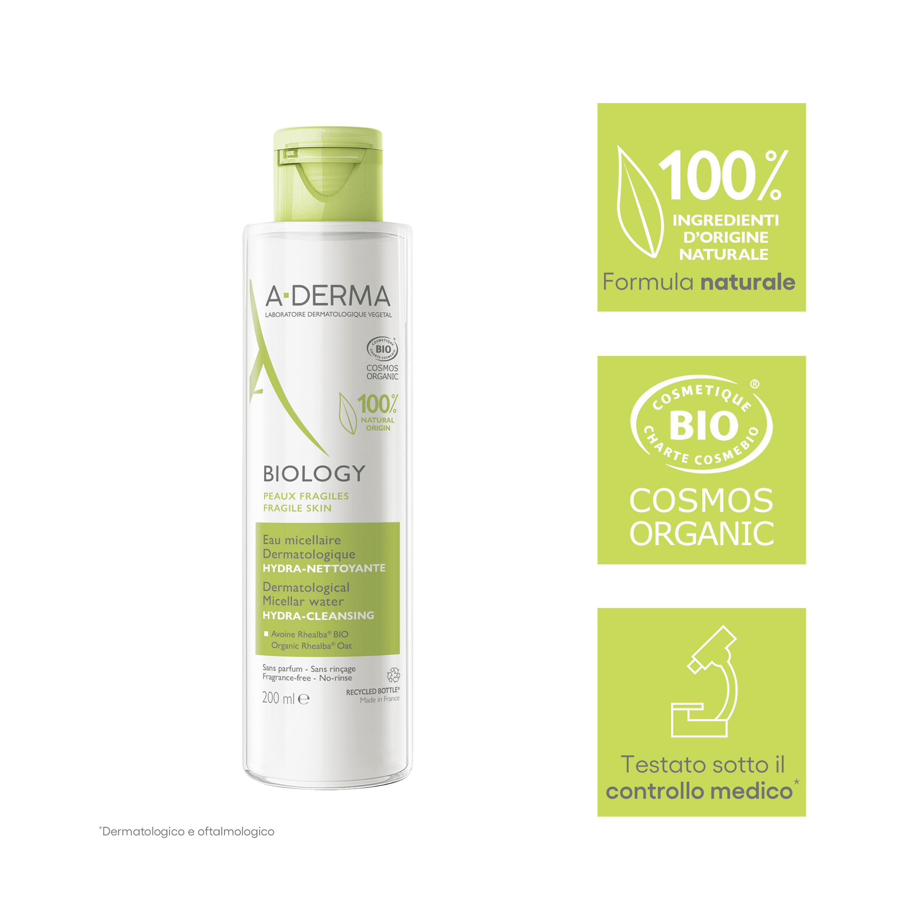 A-Derma - Biology Acqua Micellare Dermatologica Idra-Detergente Per Pelle Fragile 200 ml
