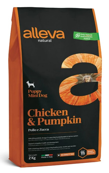 ALLEVA NATURAL DOG PUPPY CHICKEN AND PUMPKIN MINI KG 2 - P00203