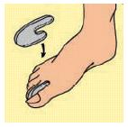 DISTANZIATORE STUDIATO PER LE DITA DEI PIEDI FABBRICATO IN GEL POLIMERICO A LEGAMI INCROCIATI DISTANZIATORE STUDIATO PER LE DITA DEI PIEDI FABBRICATO IN GEL POLIMERICO A LEGAMI INCROCIATI