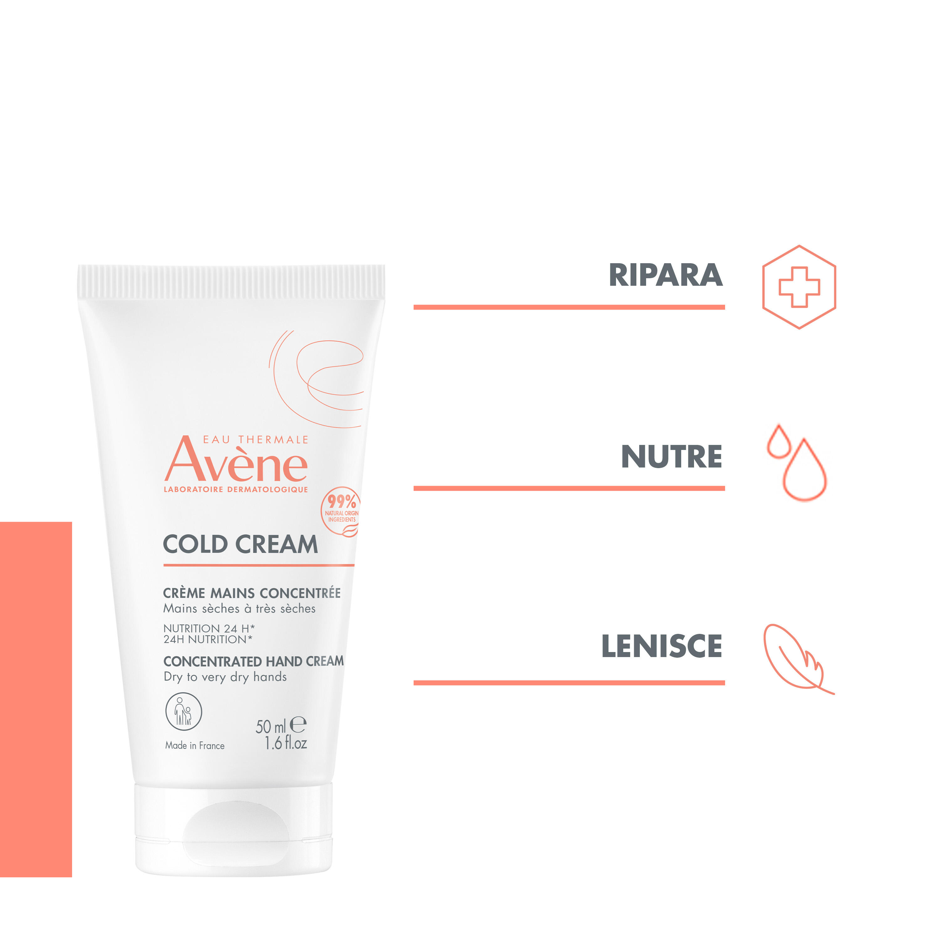 Avène Cold Cream - Crema Mani Concentrata Per Pelle Sensibile 50 ml