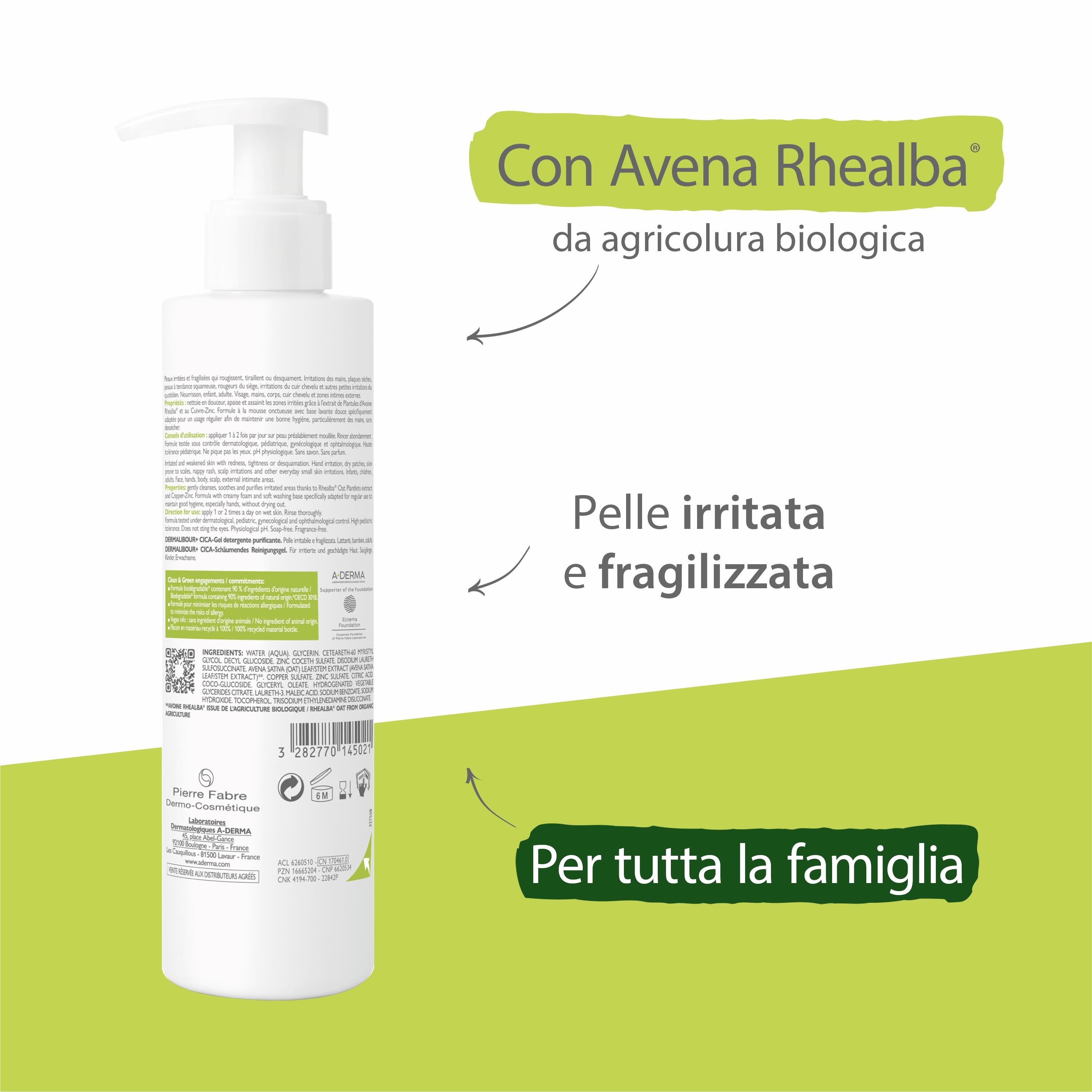 A-Derma Dermalibour+ - Cica Gel Detergente Purificante Per Pelli Irritabili 200 ml