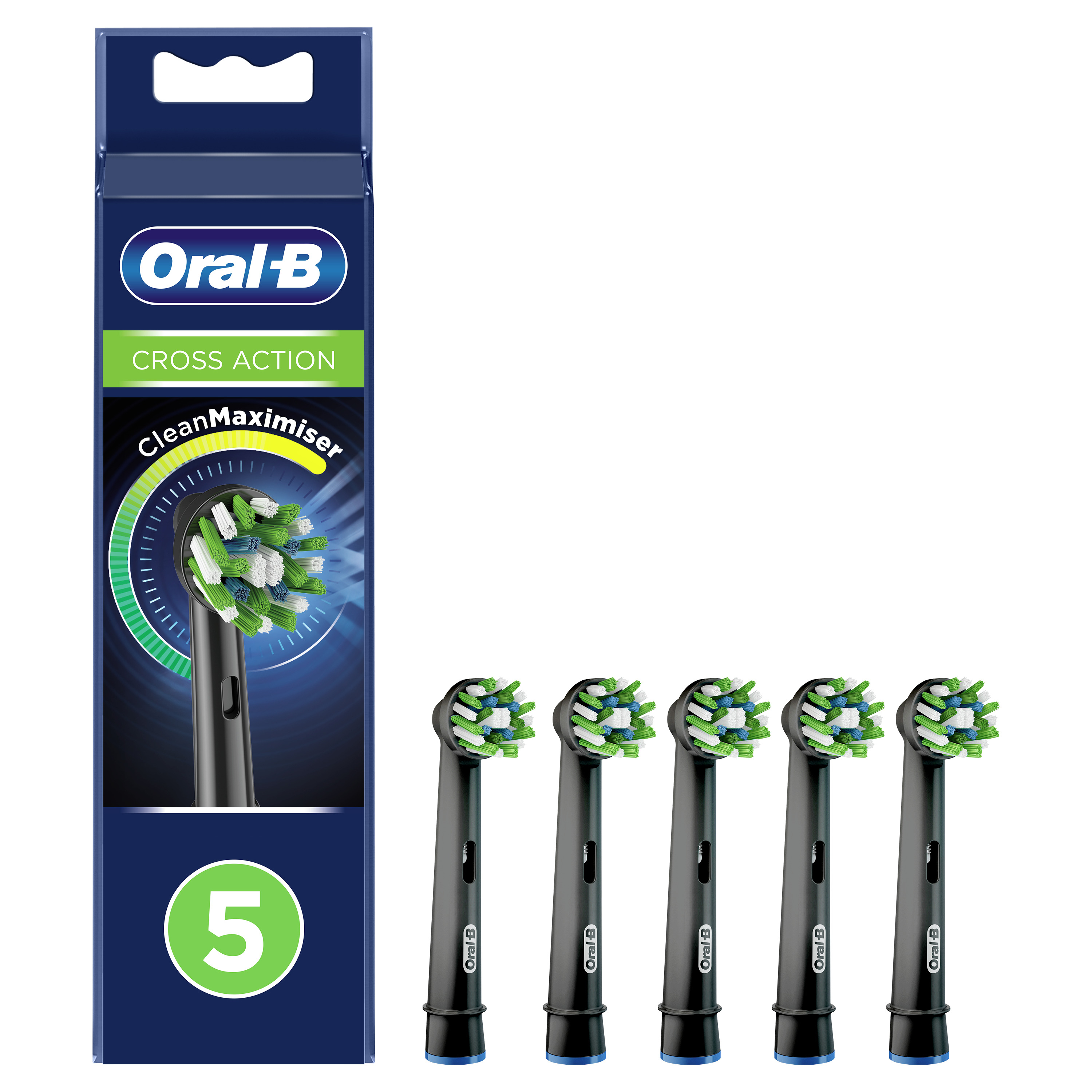 Oral-B CrossAction Testine Di Ricambio Edizione Nera Con Tecnologia CleanMaximiser, Confezione Da 5 Pezzi Oral-B CrossAction Testine Di Ricambio Edizione Nera Con Tecnologia CleanMaximiser, Confezione Da 5 Pezzi