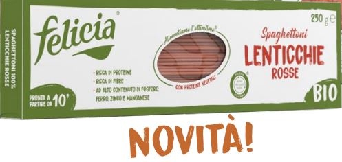 FELICIA BIO  SPAGHETTONI LENTICCHIE ROSSE 250G FELICIA BIO  SPAGHETTONI LENTICCHIE ROSSE 250G