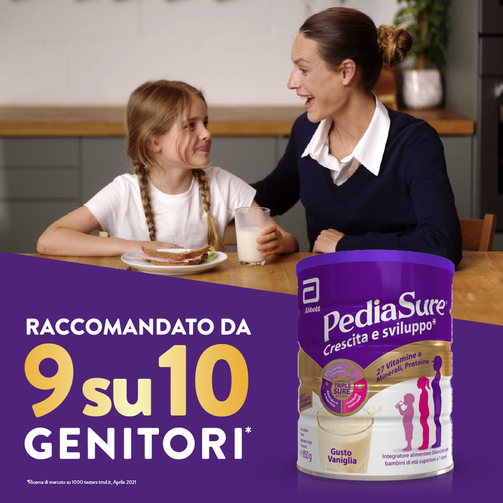 Pediasure Crescita E Sviluppo Integratore Alimentare per Bambini multivitaminico con 27 vitamine e minerali, Vaniglia 850g