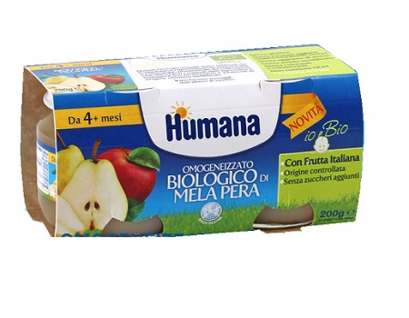 Humana Omogeneizzato Biologico Mela Pera 2x100 g Humana Omogeneizzato Biologico Mela Pera 2x100 g