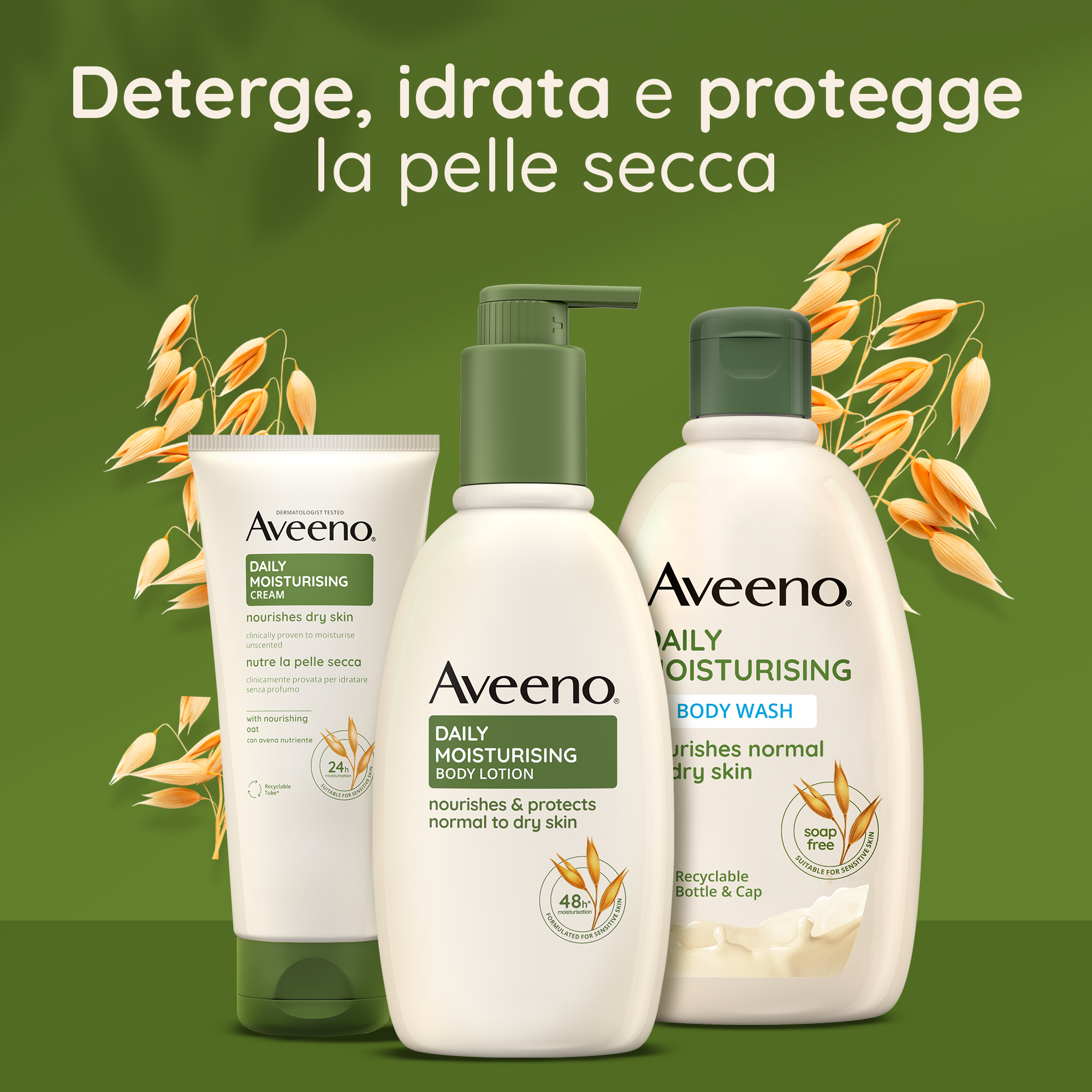 Aveeno Daily Moisturising Crema Idratante 100 ml, Crema corpo per pelli da normali a secche Aveeno Daily Moisturising Crema Idratante 100 ml, Crema corpo per pelli da normali a secche