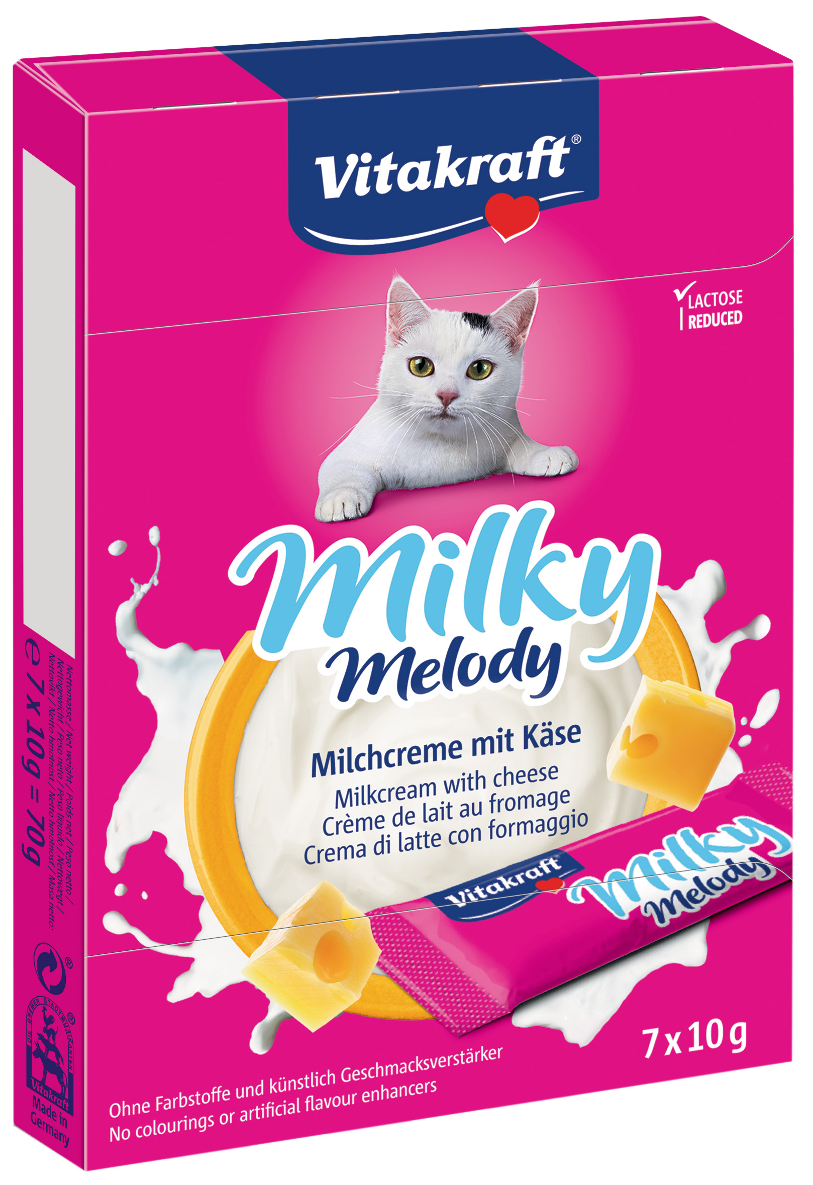 VITAKRAFT GATTO SNACK MILKY MELODY LATTE FORMAGGIO STICKS 7x10GR