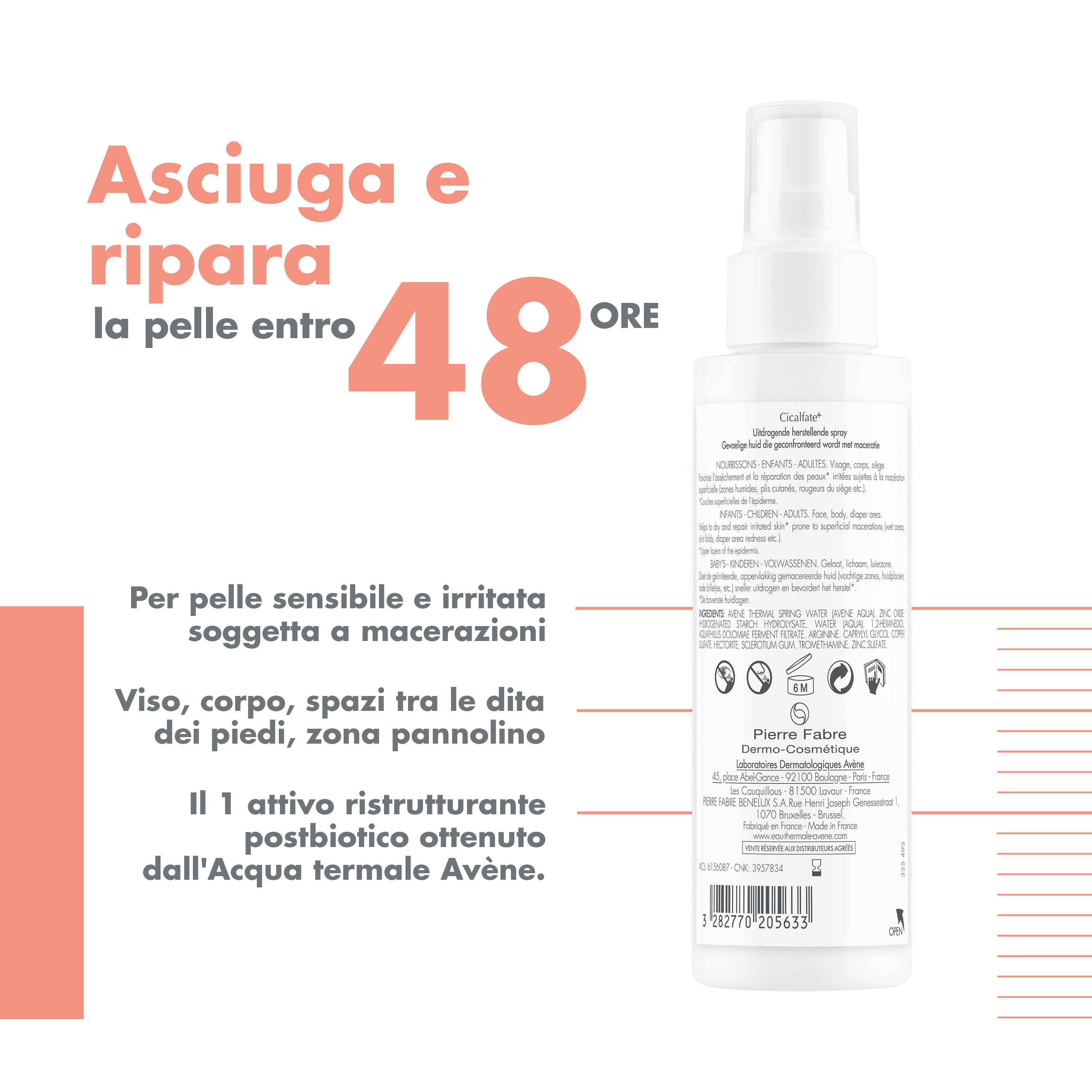 Avène Cicalfate+ - Spray Adsorbente Ristrutturante Per Pelle Fragilizzata 100 ml