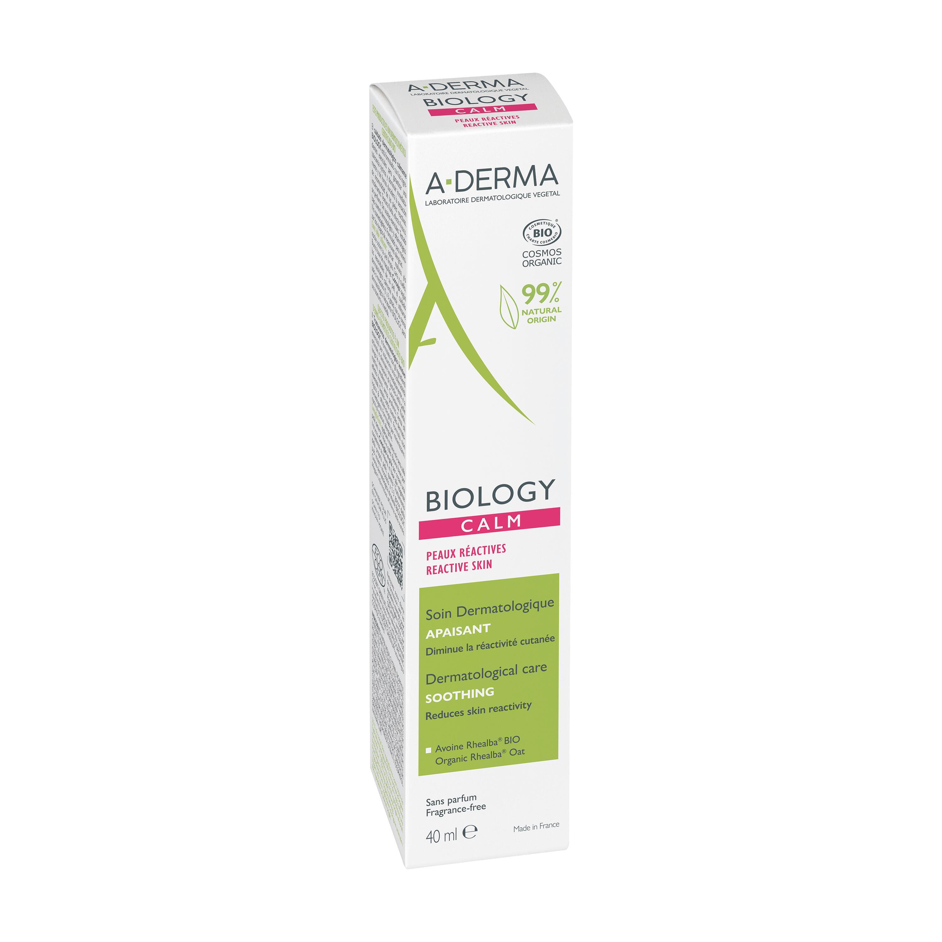 A-Derma Biology Calm - Trattamento Dermatologico Lenitivo Per Pelle Reattiva E Intollerante 40 ml