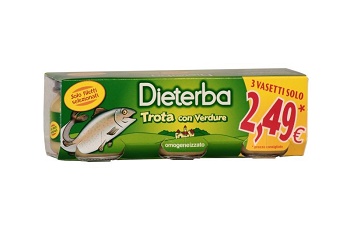Dieterba Omogenizzato Trota 3 Vasetti da 80 g Dieterba Omogenizzato Trota 3 Vasetti da 80 g