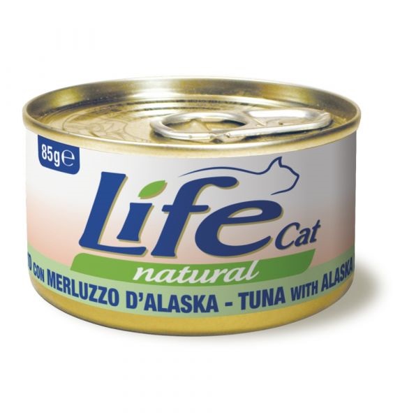 LIFEPETCARE LIFE GATTO NATURAL TONNO MERLUZZO D'ALASKA 85GR (lattina)
