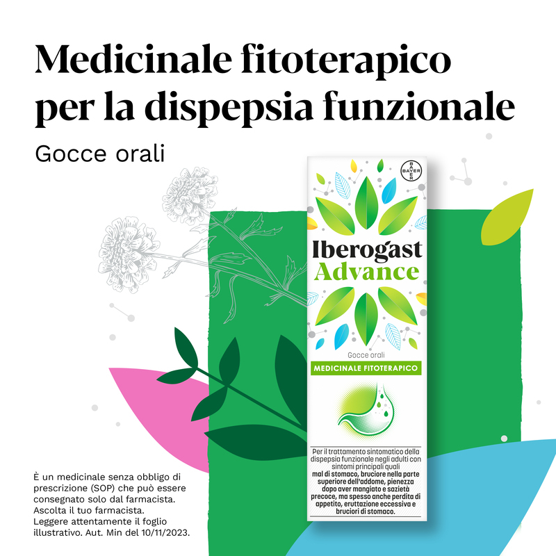 Iberogast Advance Medicinale Fitoterapico Per Il Trattamento Della Dispepsia Funzionale e Disturbi Gastrointestinali come Mal Di Stomaco, Gocce Orali, 50 ml