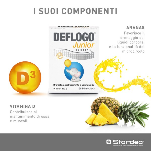 Deflogo Junior Integratore Con Bromelina 10 Bustine Deflogo Junior Integratore Con Bromelina 10 Bustine