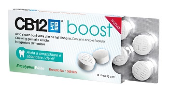 CB12 Boost Chewing-Gum Allo Xilitolo 10 Gomme Masticabili Eucalipto Bianco CB12 Boost Chewing-Gum Allo Xilitolo 10 Gomme Masticabili Eucalipto Bianco