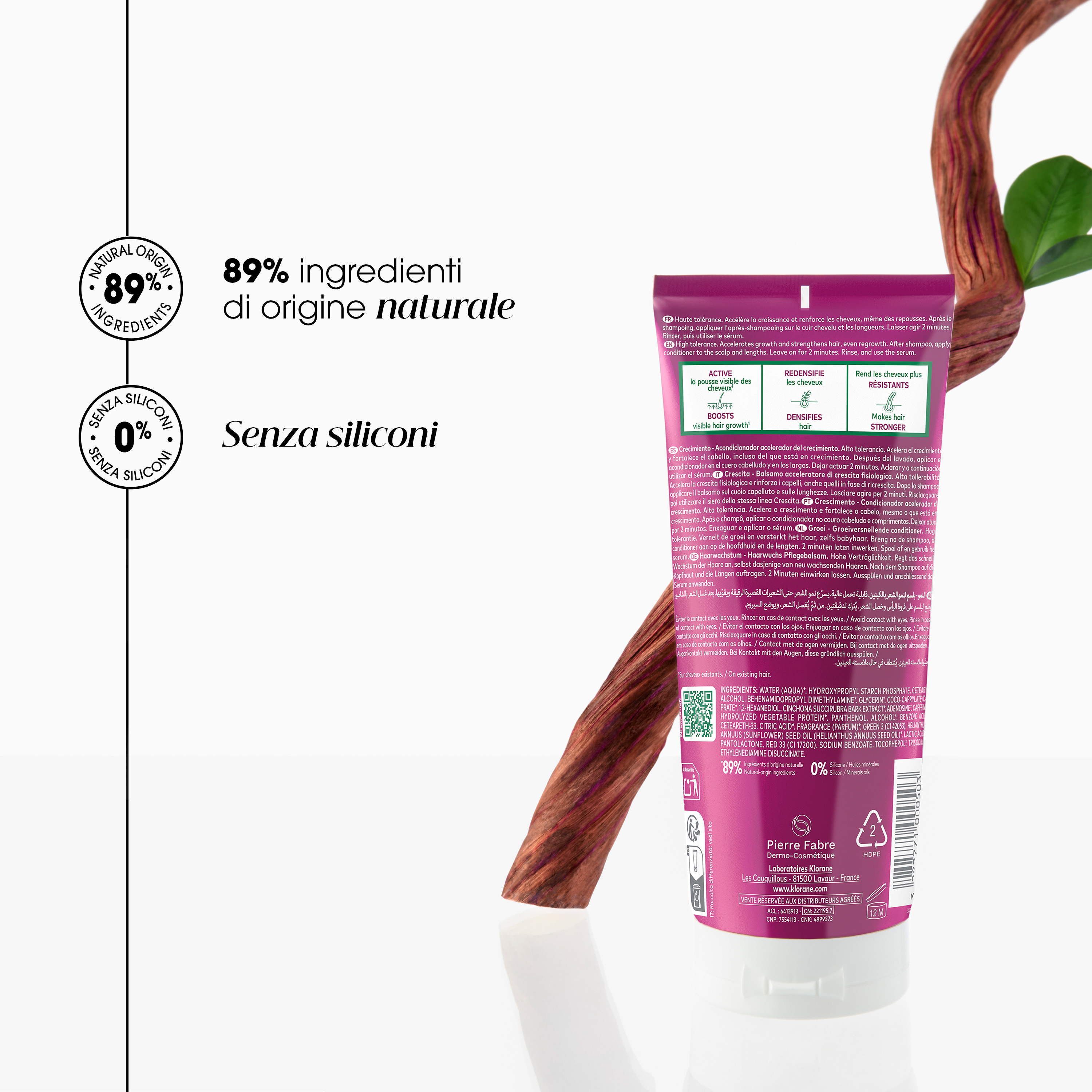 Klorane - Chinina Crescita - Balsamo Acceleratore Di Crescita Fisiologica 200 ml