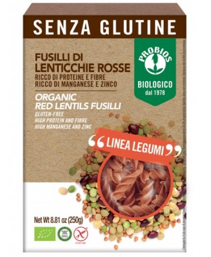 Probios Fusilli 100% Lenticchie Rosse 250 g