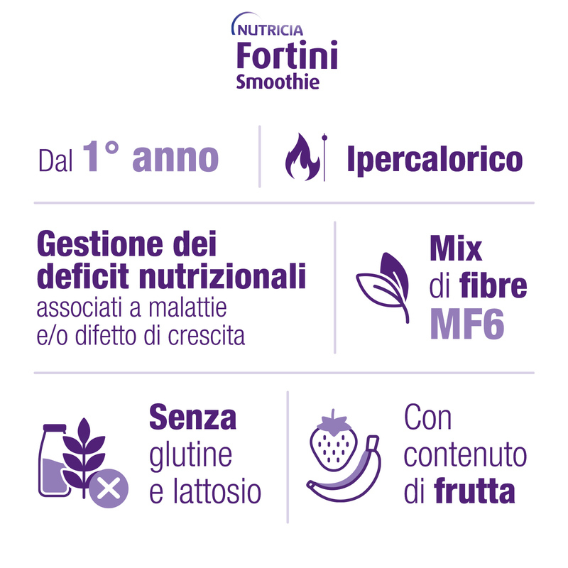 Fortini Smothie Multi Fibre Integratore Nutrizionale Gusto Frutti Rossi 200 ml Fortini Smothie Multi Fibre Integratore Nutrizionale Gusto Frutti Rossi 200 ml