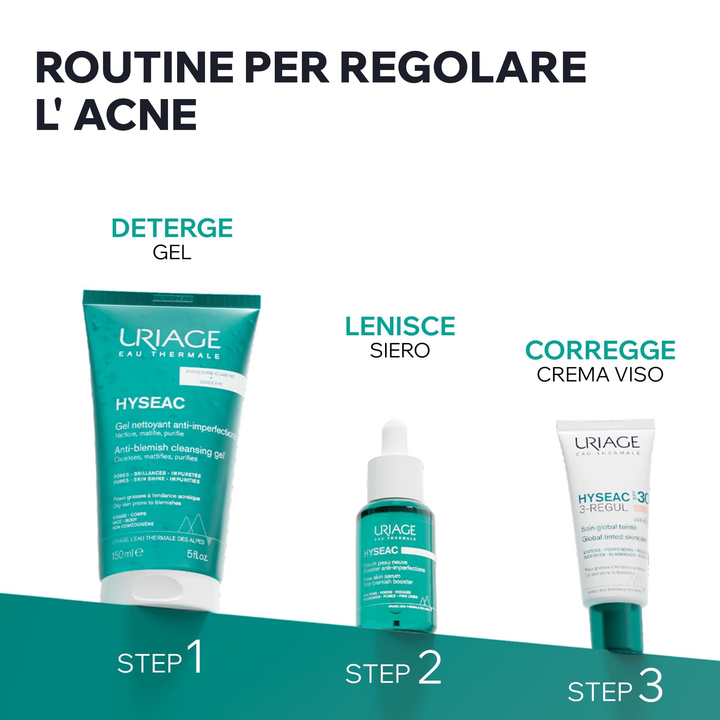 Uriage - Hyséac 3-Regul SPF30 - Trattamento Globale Anti-Imperfezioni Colorato Viso 40 ml