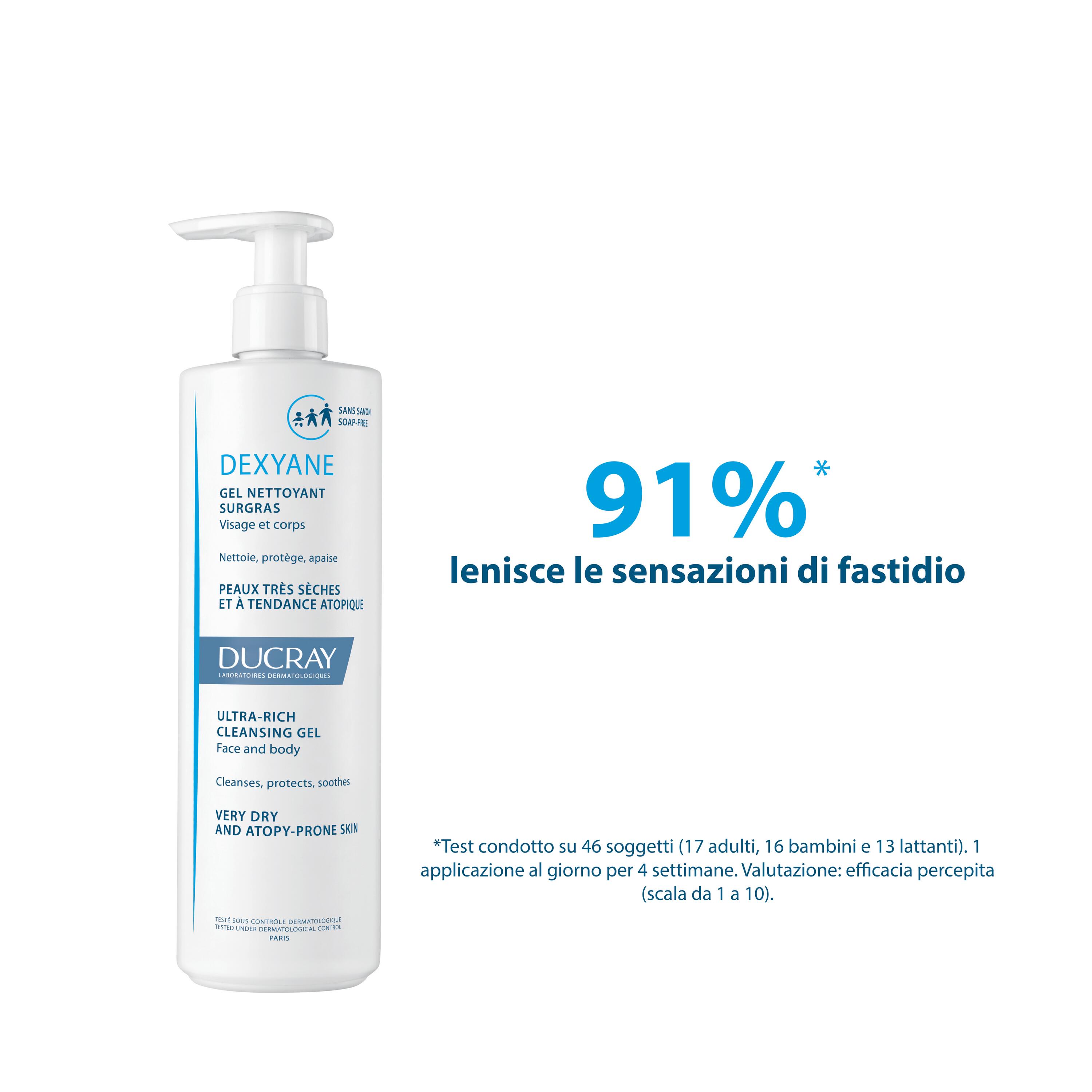 Ducray Dexyane - Gel Detergente Surgras Viso E Corpo Per Pelle Atopica 400 ml