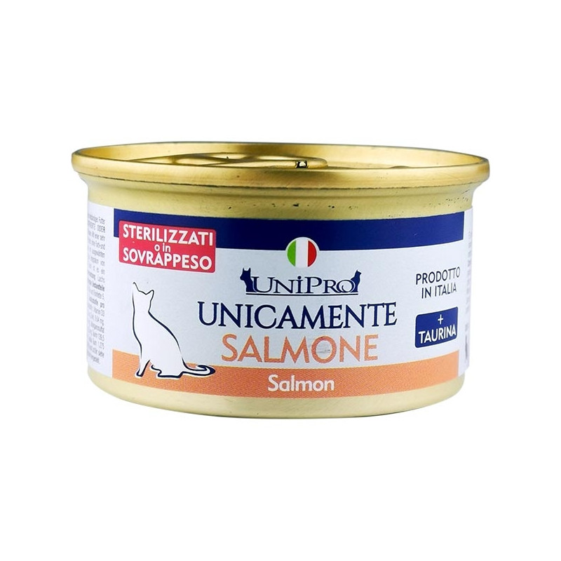 UNIPRO GATTO UNICAMENTE STERILIZZATI SOVRAPPESO SALMONE 85GR (lattina)