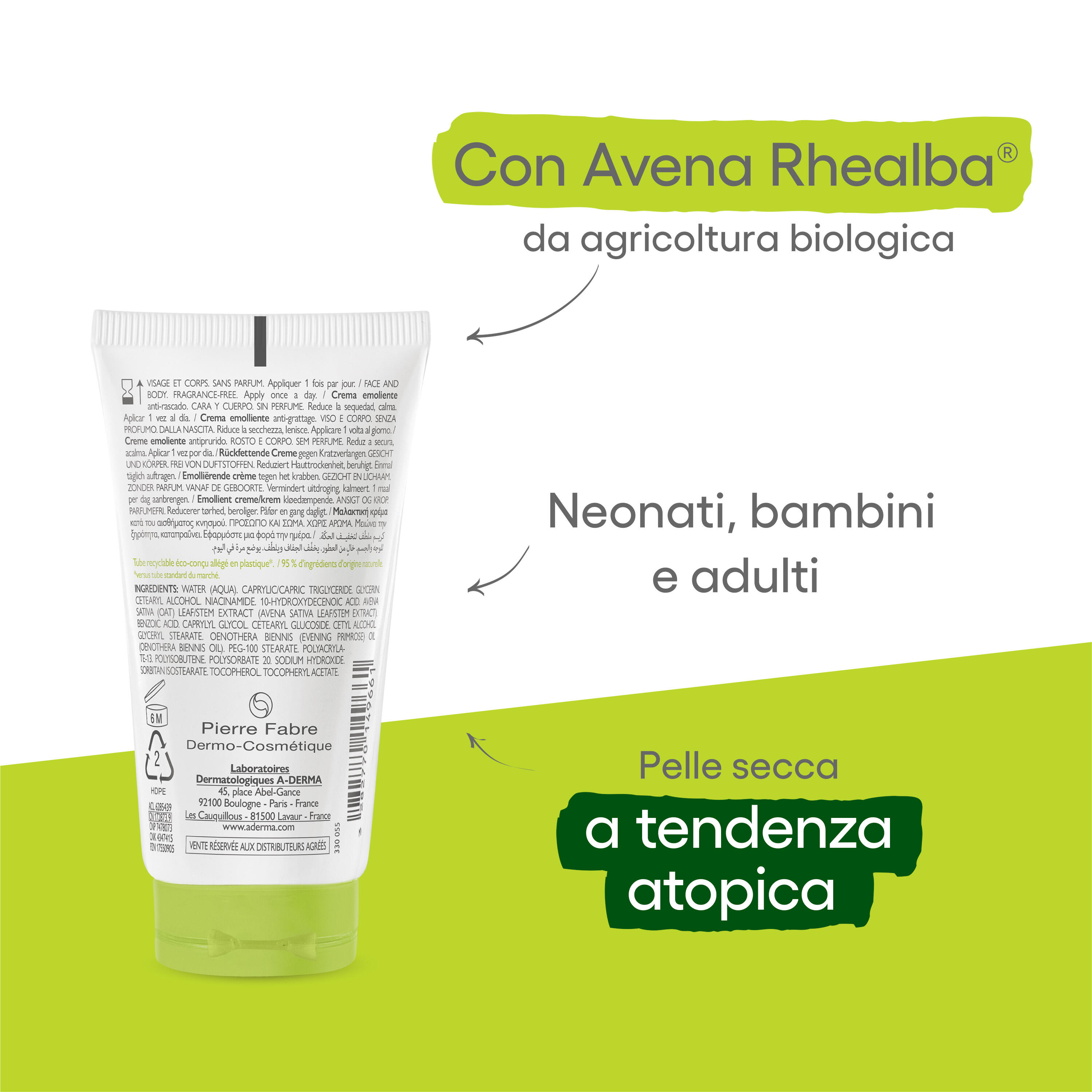 A-Derma Exomega Control - Crema Emolliente Anti-Grattage Per Pelle Secca A Tendenza Atopica 50 ml