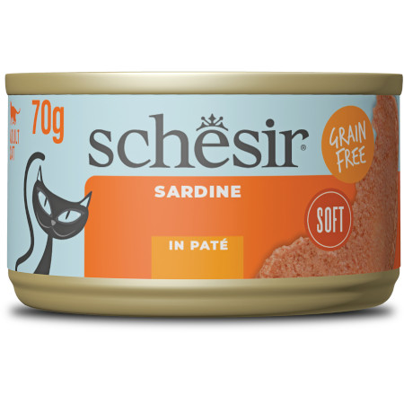SCHESIR GATTO PATÃ‰ GRAIN FREE SARDINE 70GR (lattina)