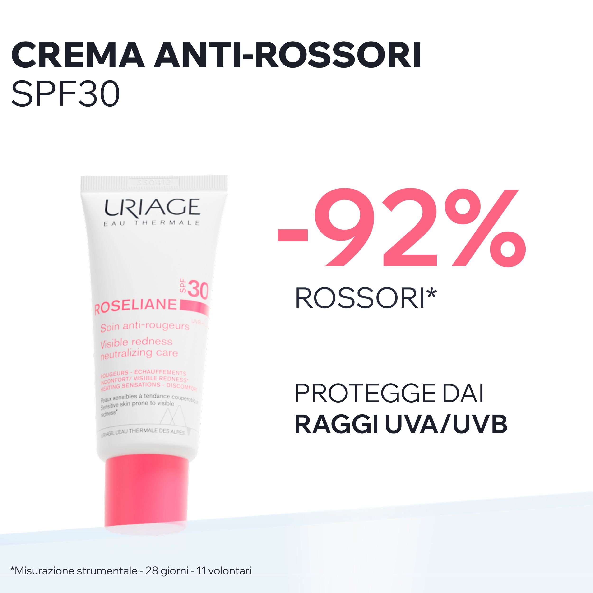Uriage - Roseliane - Crema Anti-Rossori SPF30 Viso Lenitiva 40 ml